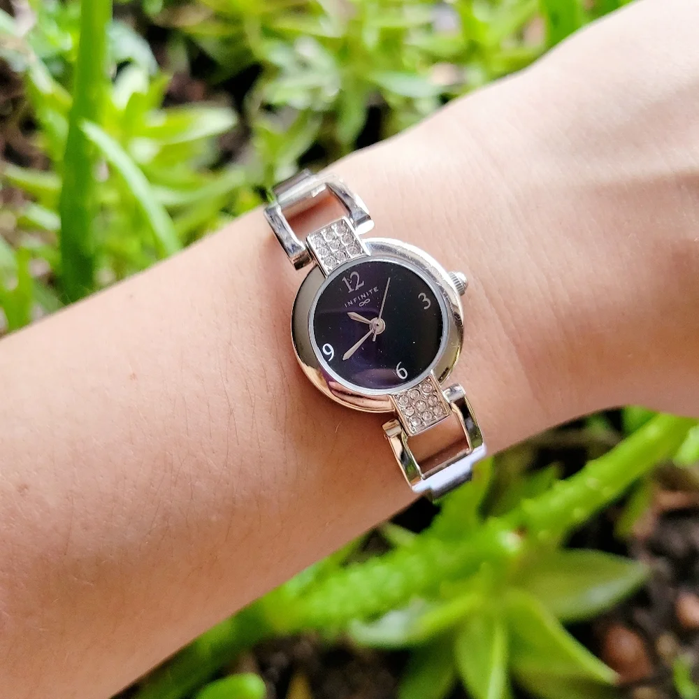 Infinite Infinity Silver Rhinestone Watch - Picture 4 of 10